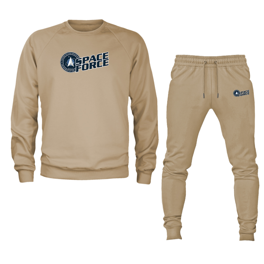 Men's Space Force Crewneck Sweatshirt Joggers Suit