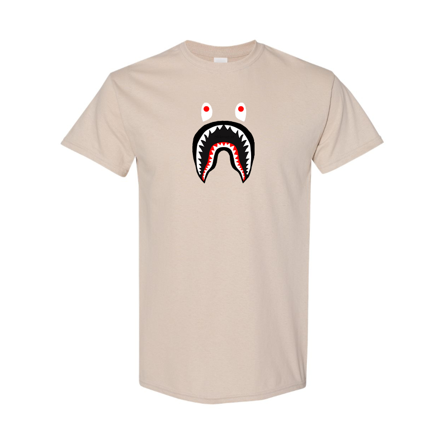 Men's BAPE Shark Logo Cotton T-Shirt