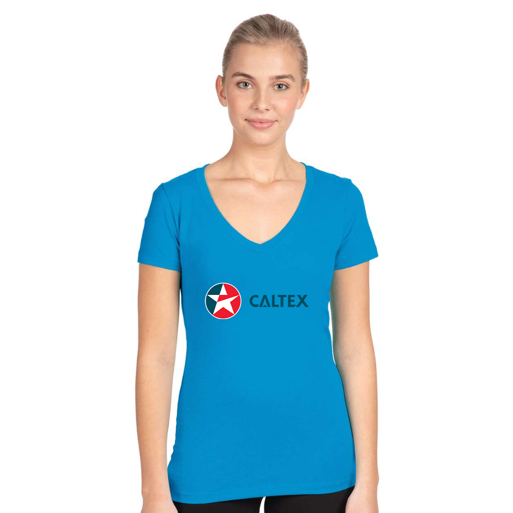 Women's Caltex Gas Station Next Level V-Neck T-Shirt