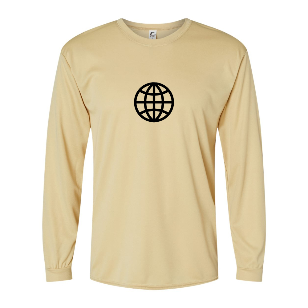 Men's Internet Globe Performance Long Sleeve T-Shirt