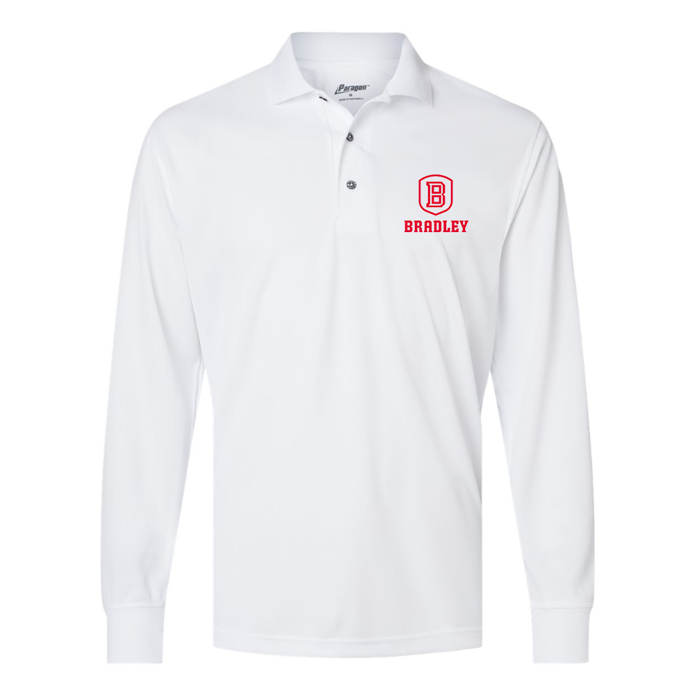 Men's Bradley Braves Paragon Prescott Long Sleeve Polo