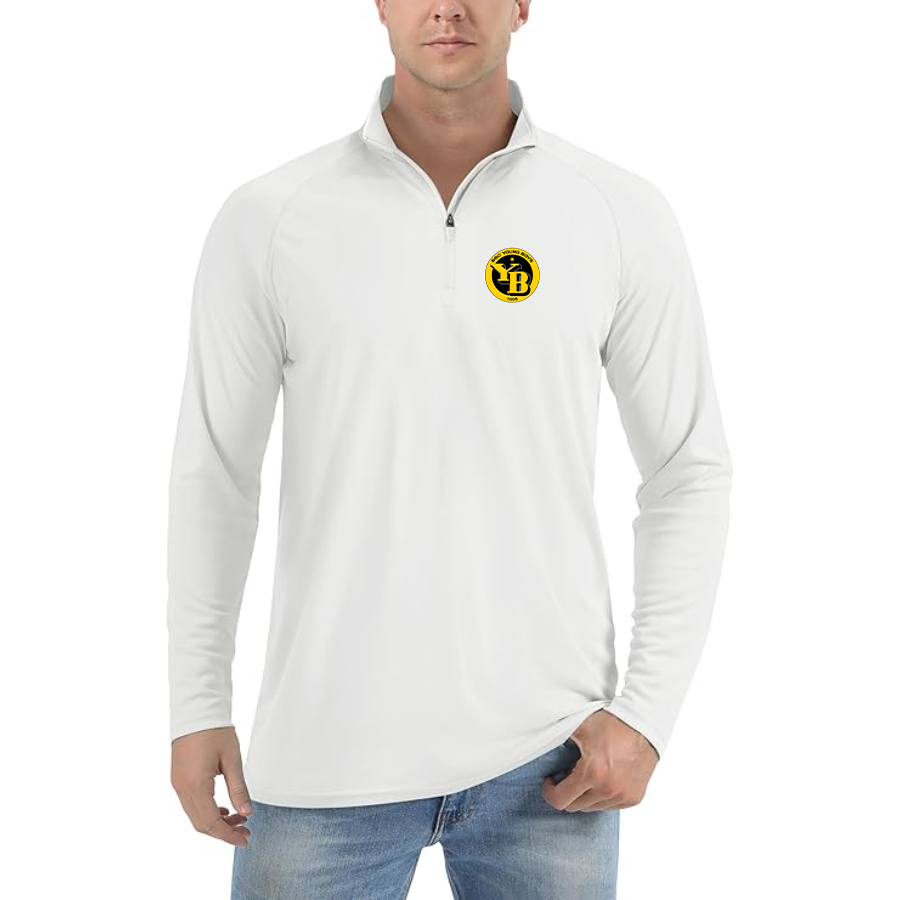 Men's Young Boys Soccer Lightweight Quarter-Zip Athletic Shirt Long Sleeve Performance Wear