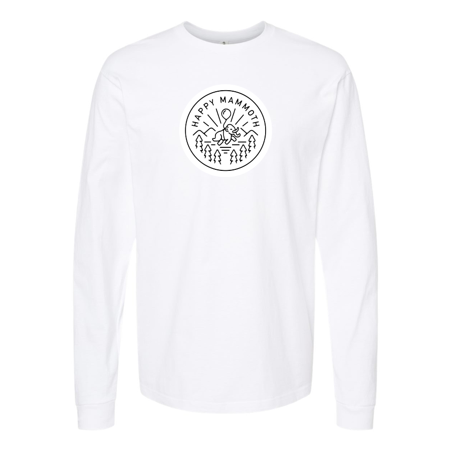 Men's Happy Mammoth Logo Cotton Long Sleeve T-Shirt