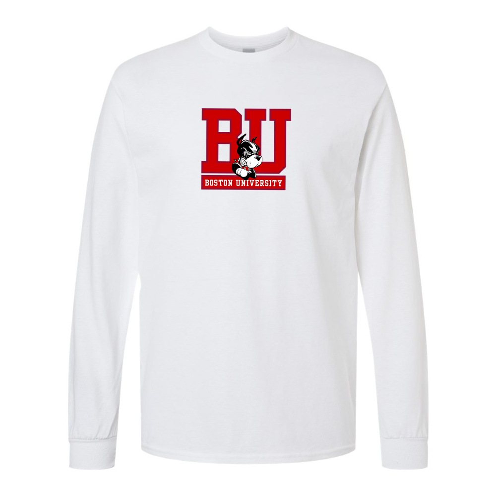 Men's Boston University Terriers Gildan Heavy Cotton Long Sleeve T-Shirt