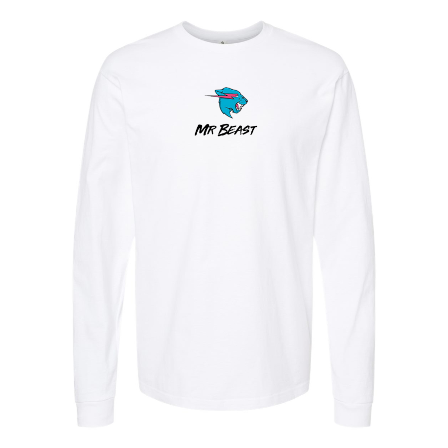 Men's Mr Beast Logo Cotton Long Sleeve T-Shirt