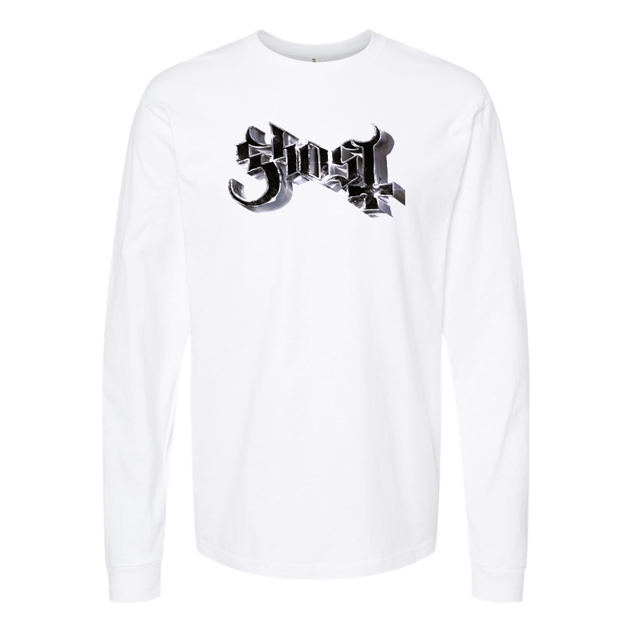 Men's Ghost Logo Cotton Long Sleeve T-Shirt