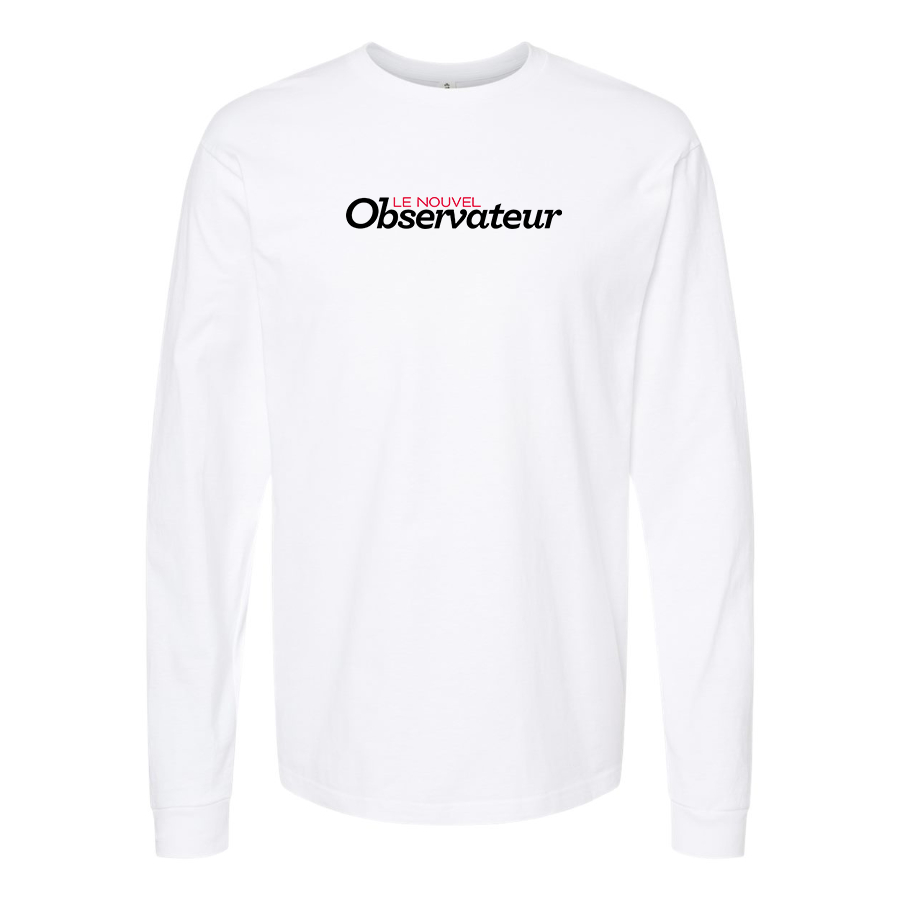 Men's Le Nouvel Observateur Logo Cotton Long Sleeve T-Shirt