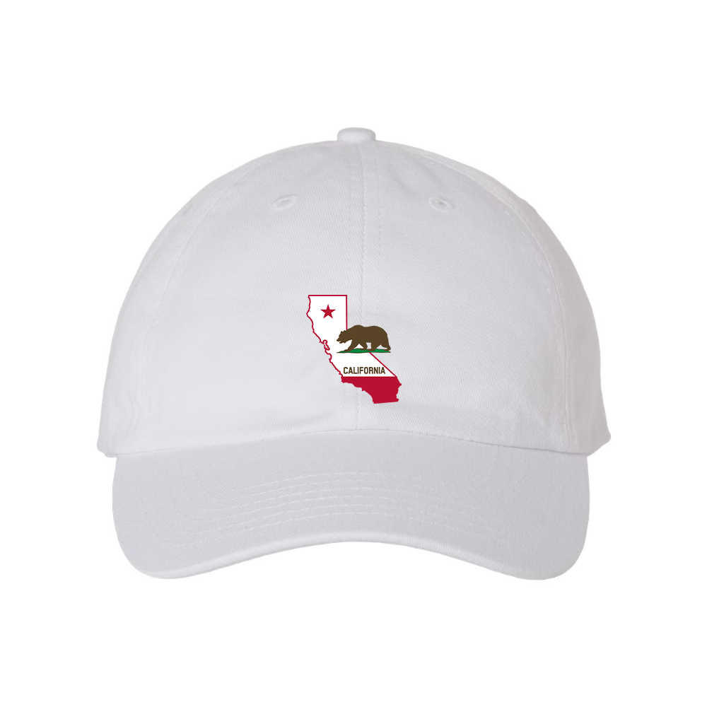 California Bear Map Valucap Adult Bio-Washed Classic Dad Hat