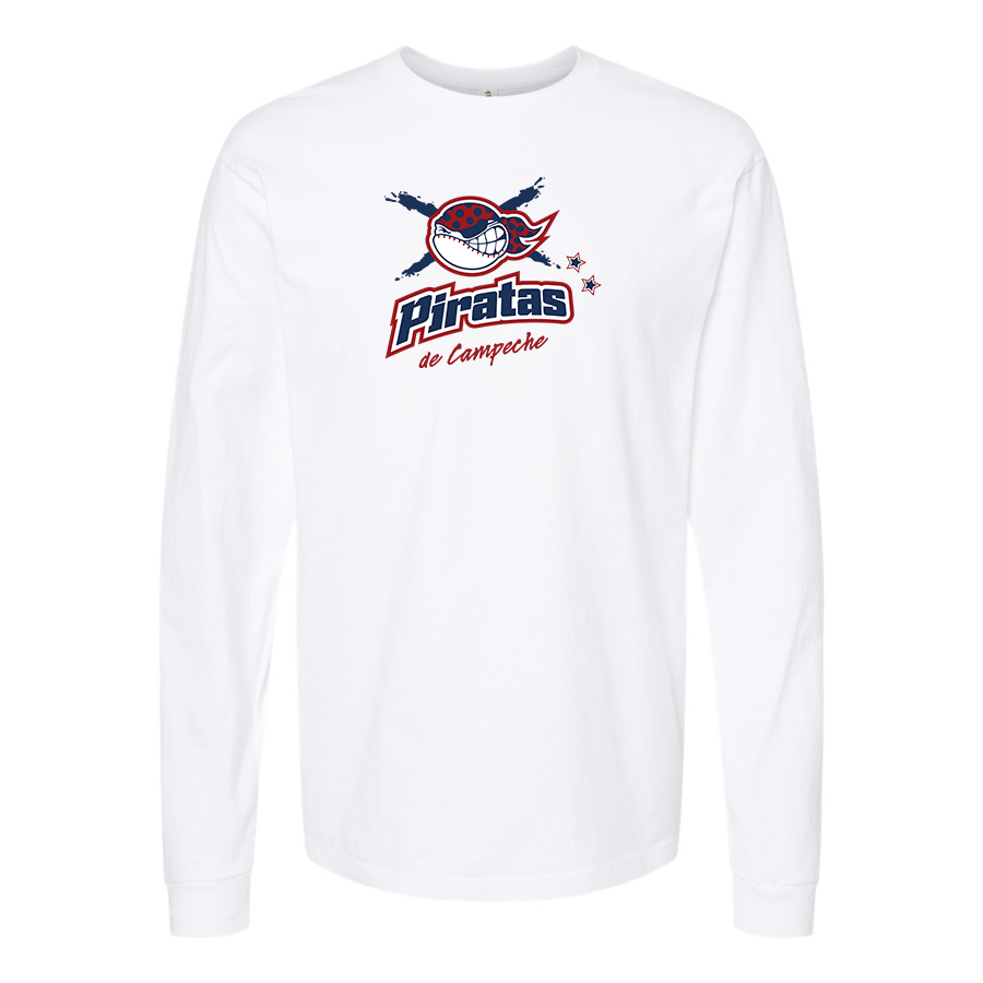 Men's Campeche Piratas Logo Cotton Long Sleeve T-Shirt