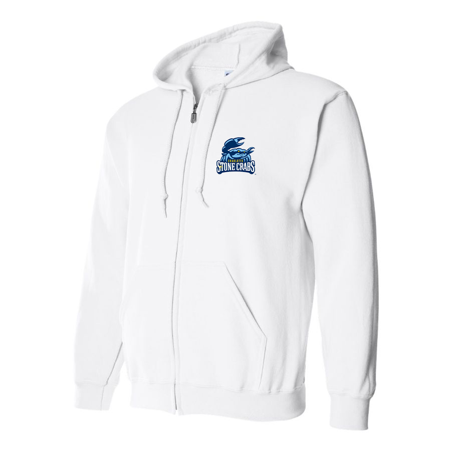 Men's Charlotte Stone Crabs Logo Zipper Hoodie