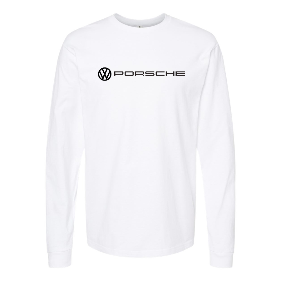 Men's VW Porsche Logo Cotton Long Sleeve T-Shirt