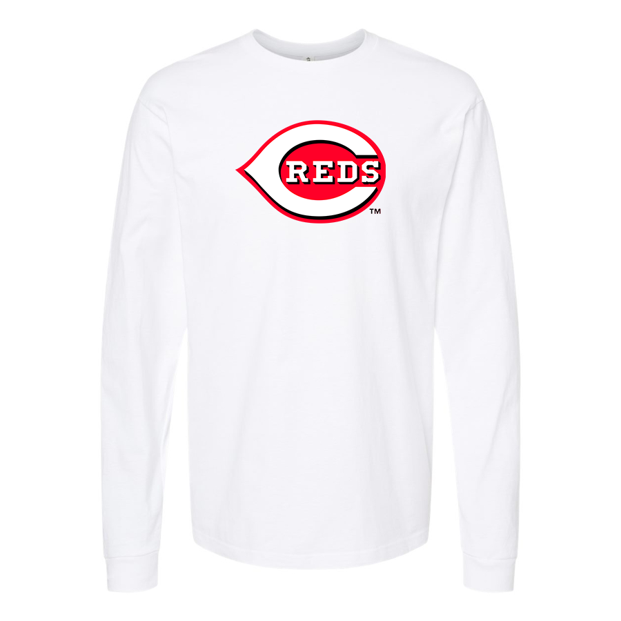 Men's Cincinnati Reds Logo Cotton Long Sleeve T-Shirt