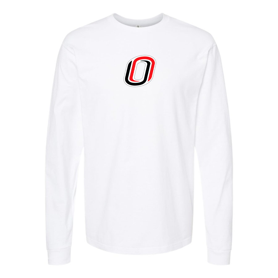 Men's Nebraska Omaha Mavericks Logo Cotton Long Sleeve T-Shirt