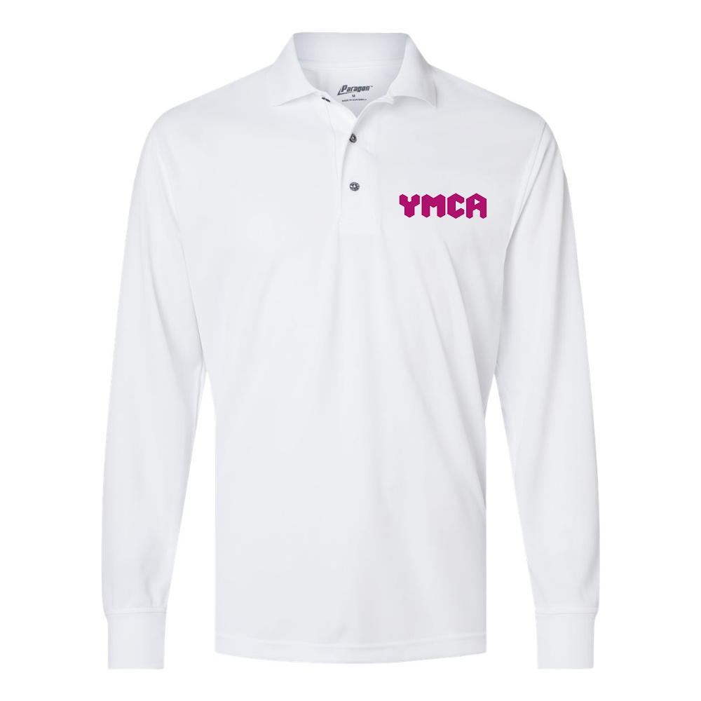 Men's YMCA Mauve Paragon Prescott Long Sleeve Polo