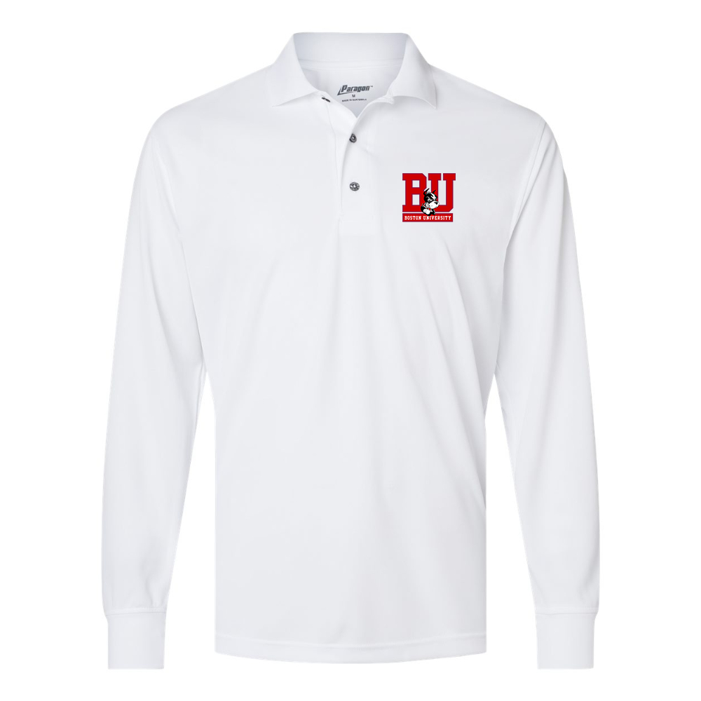 Men's Boston University Terriers Paragon Prescott Long Sleeve Polo