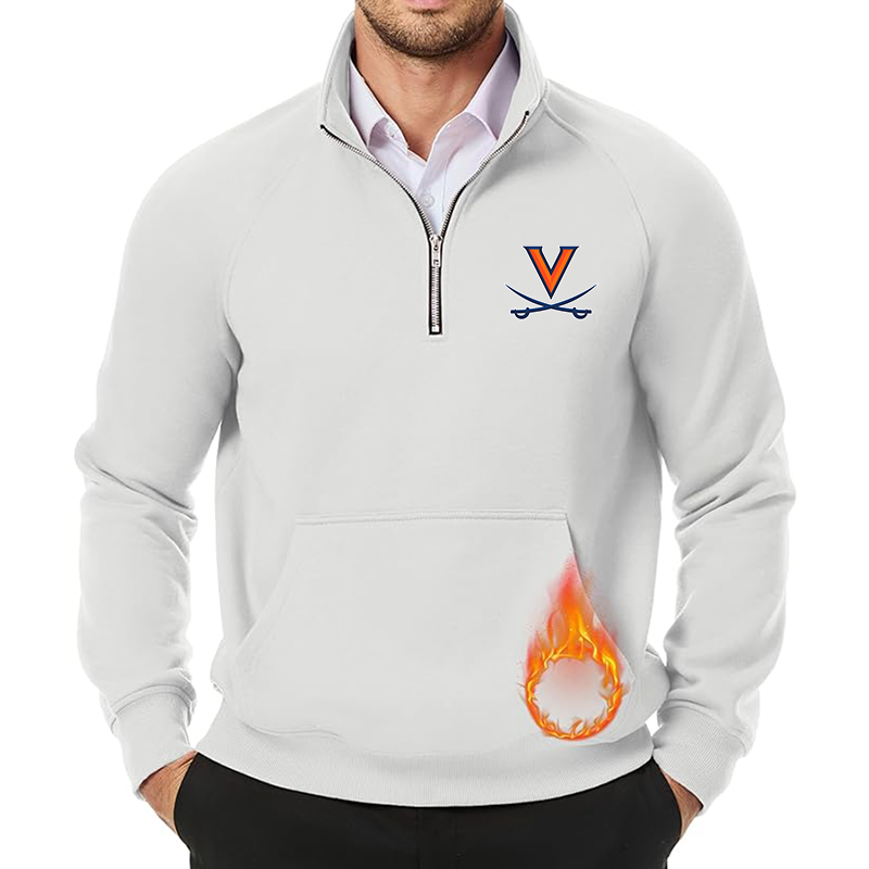 Men's (Design Here) JMIERR Quarter Zip Pullover Heavy Sweatshirts Warm Fleece Sweatshirt Polo Shirt with Pockets