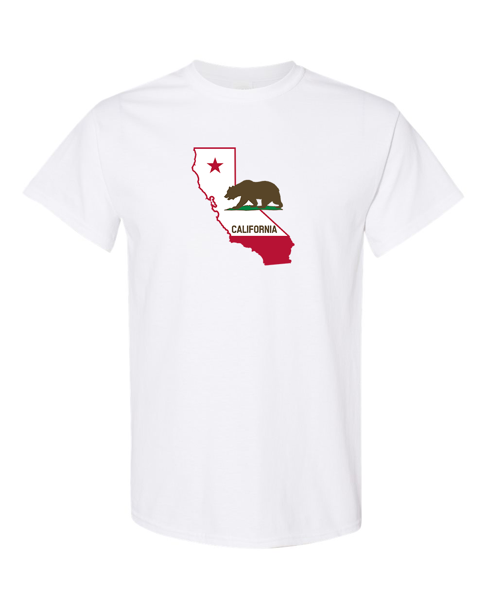 Men's California Bear Map Gildan Heavy Cotton T-Shirt