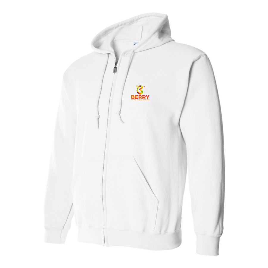 Men's Berry Logo Zipper Hoodie