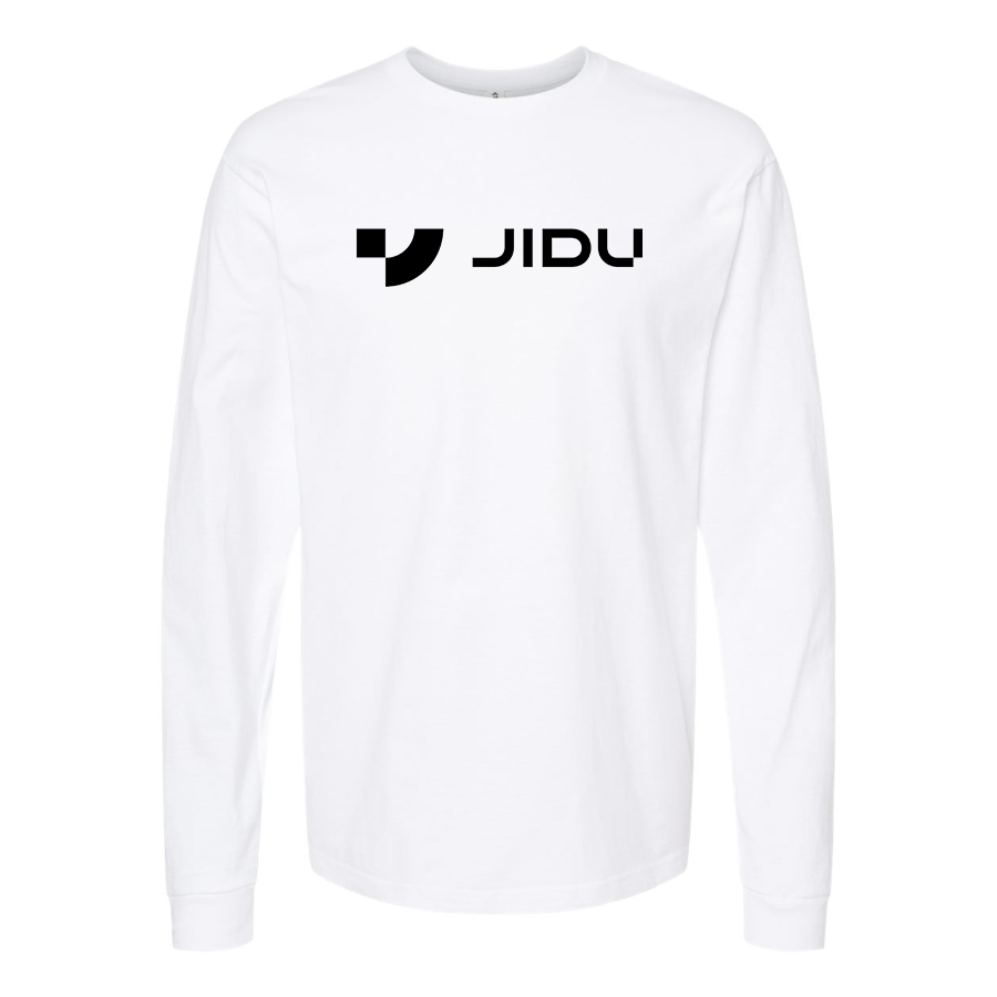 Men's Jidu Logo Cotton Long Sleeve T-Shirt