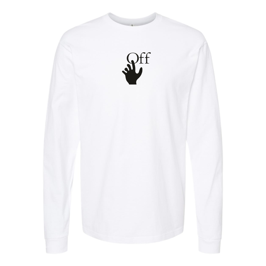 Men's Off-White Hand Logo Cotton Long Sleeve T-Shirt