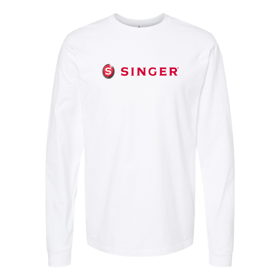 Men's Singer Logo Cotton Long Sleeve T-Shirt