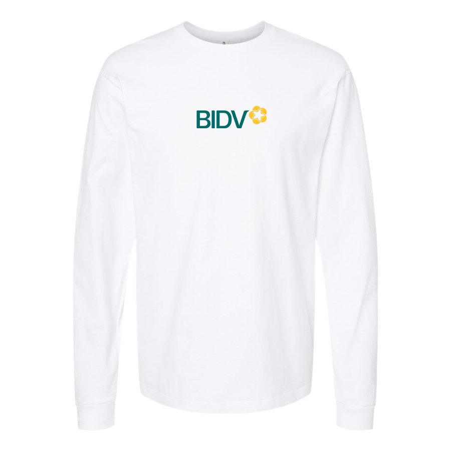 Men's BIDV Logo Cotton Long Sleeve T-Shirt