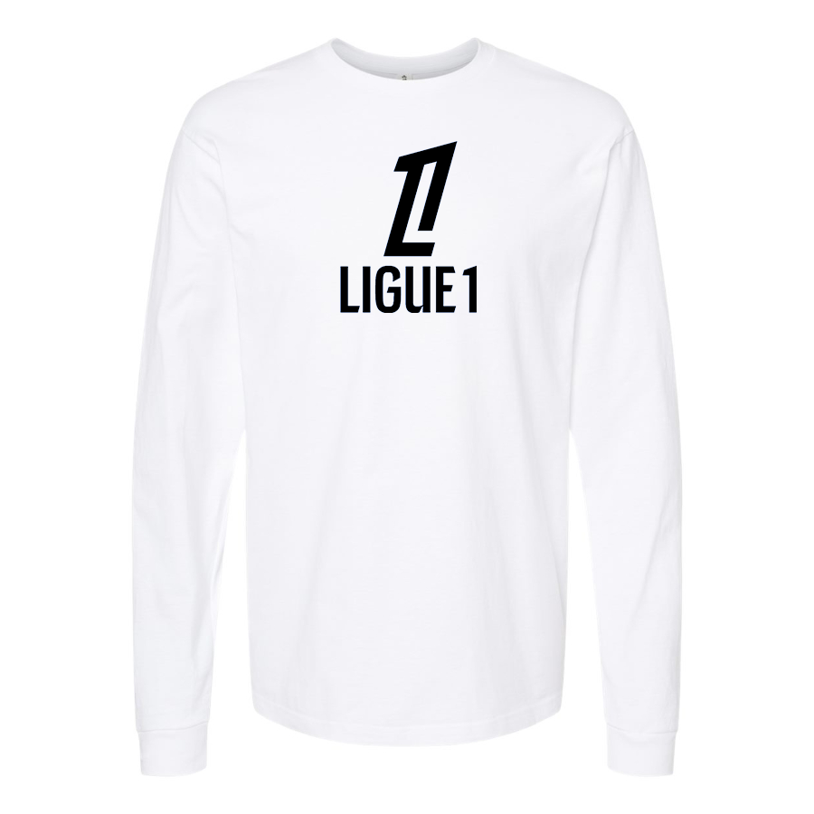 Men's Ligue 1 Logo Cotton Long Sleeve T-Shirt