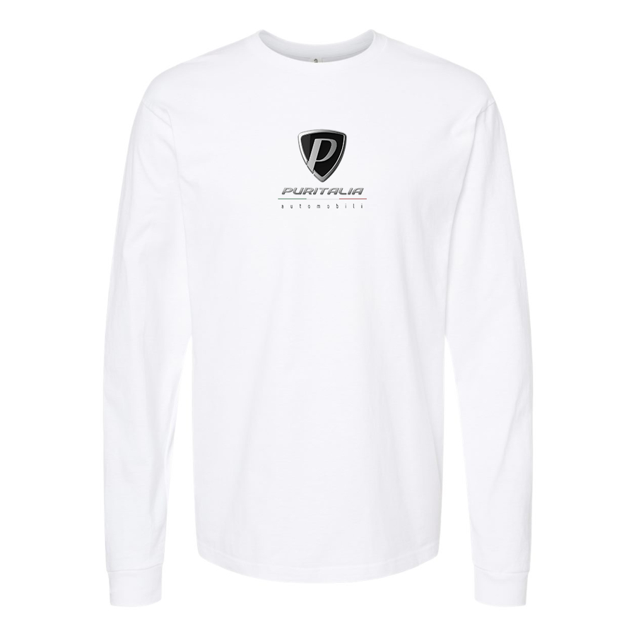 Men's Puritalia Automobili Logo Cotton Long Sleeve T-Shirt