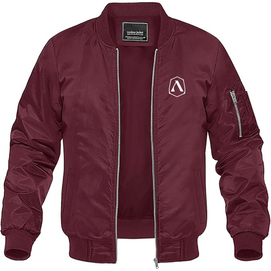 Men's Adamastor Logo Lightweight Bomber Jacket Windbreaker Softshell Varsity Jacket Coat