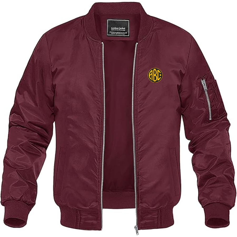 Men's ABC Motors Logo Lightweight Bomber Jacket Windbreaker Softshell Varsity Jacket Coat