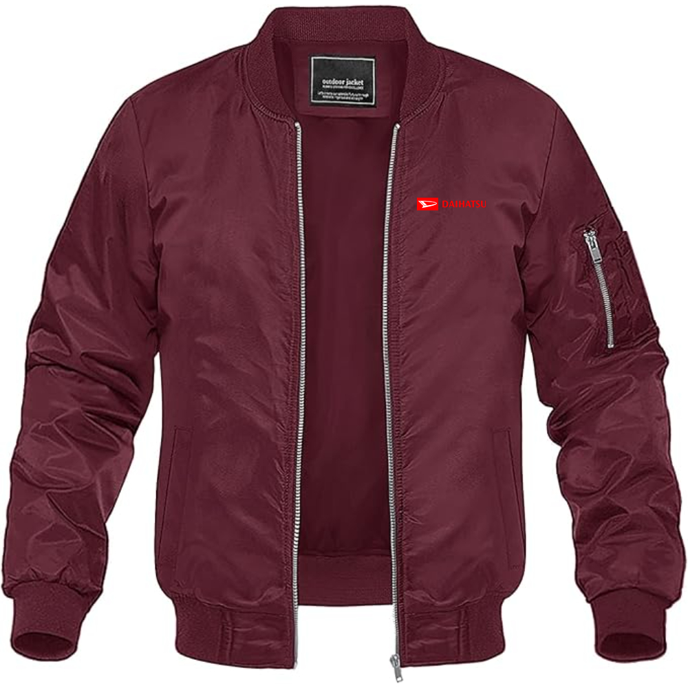 Men's Daihatsu Logo Lightweight Bomber Jacket Windbreaker Softshell Varsity Jacket Coat