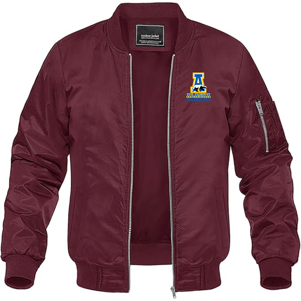 Men's Alaska Nanooks Lightweight Bomber Jacket Windbreaker Softshell Varsity Jacket Coat