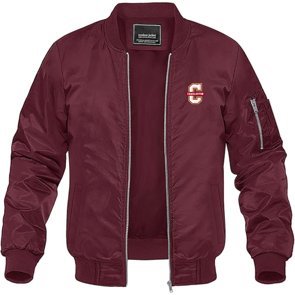 Men's Charleston Cougars Lightweight Bomber Jacket Windbreaker Softshell Varsity Jacket Coat