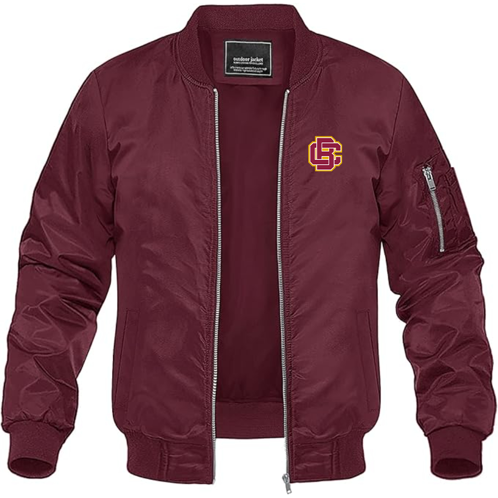 Men's Bethune Cookman Wildcats Lightweight Bomber Jacket Windbreaker Softshell Varsity Jacket Coat