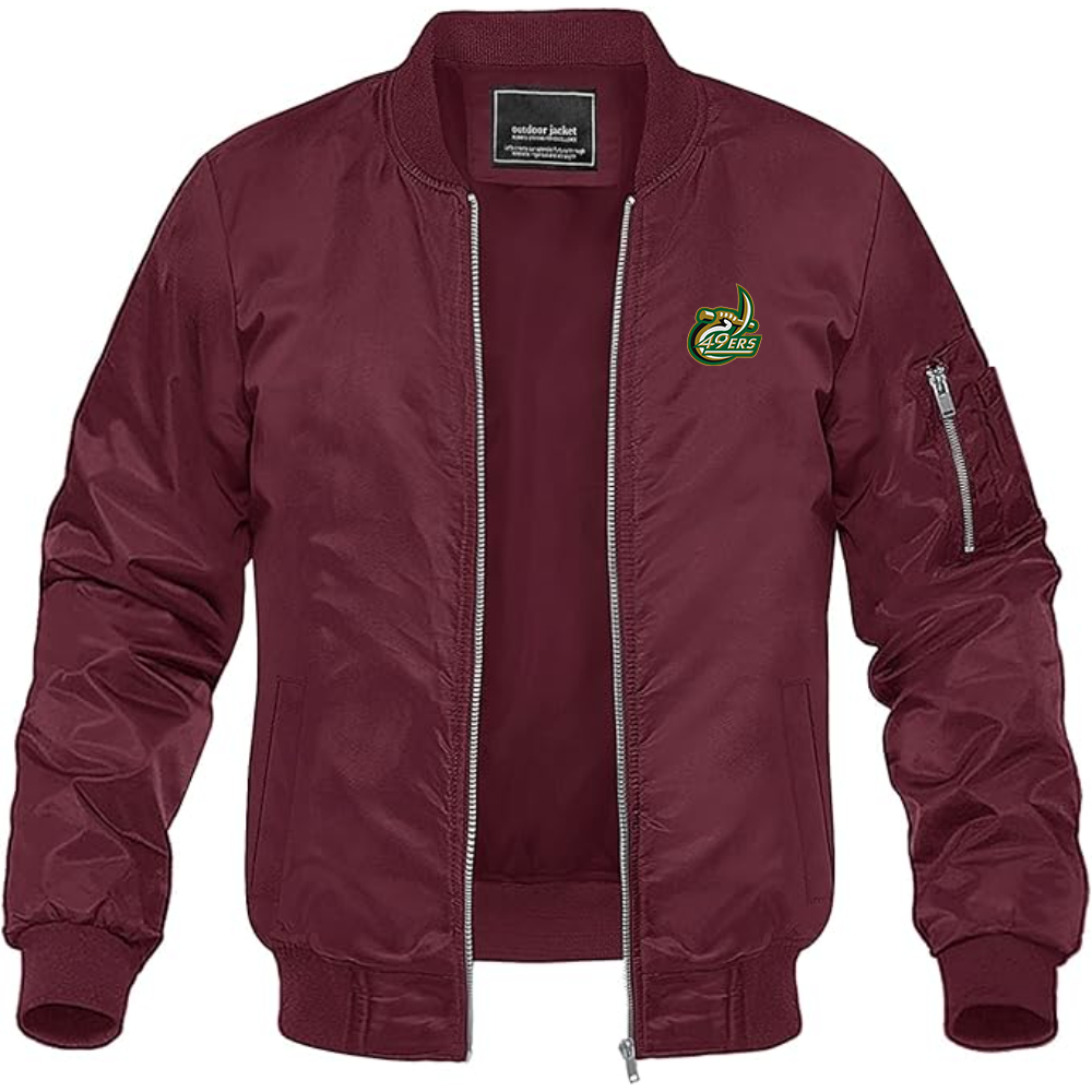 Men's Charlotte 49ers Lightweight Bomber Jacket Windbreaker Softshell Varsity Jacket Coat