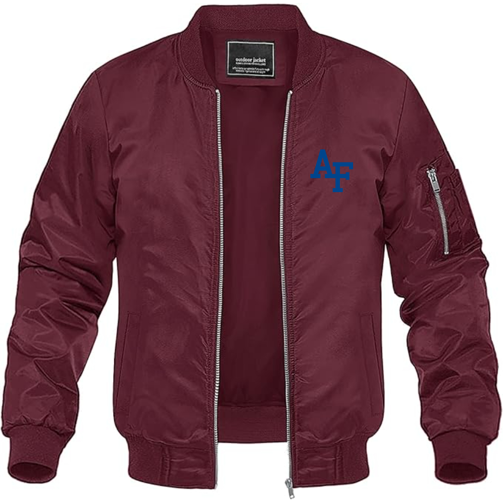Men's Air Force Falcons Lightweight Bomber Jacket Windbreaker Softshell Varsity Jacket Coat
