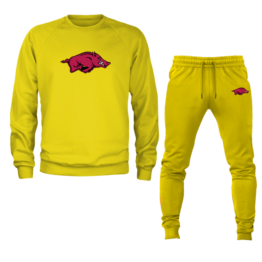 Men's Arkansas Razorbacks Crewneck Sweatshirt Joggers Suit