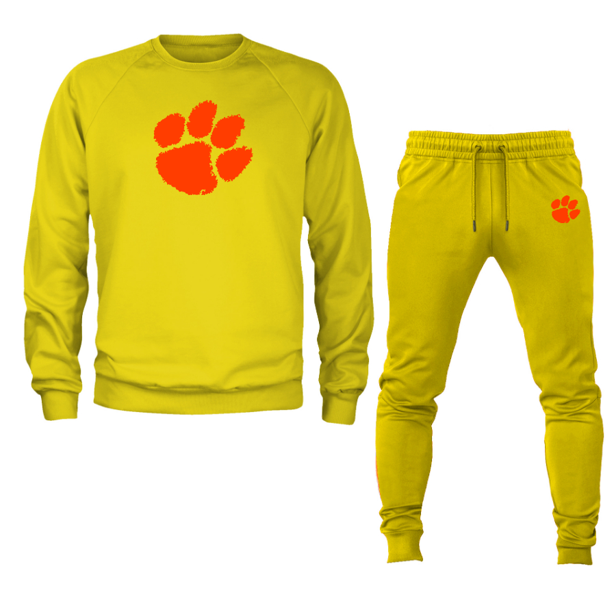 Men's Clemson Tigers Crewneck Sweatshirt Joggers Suit