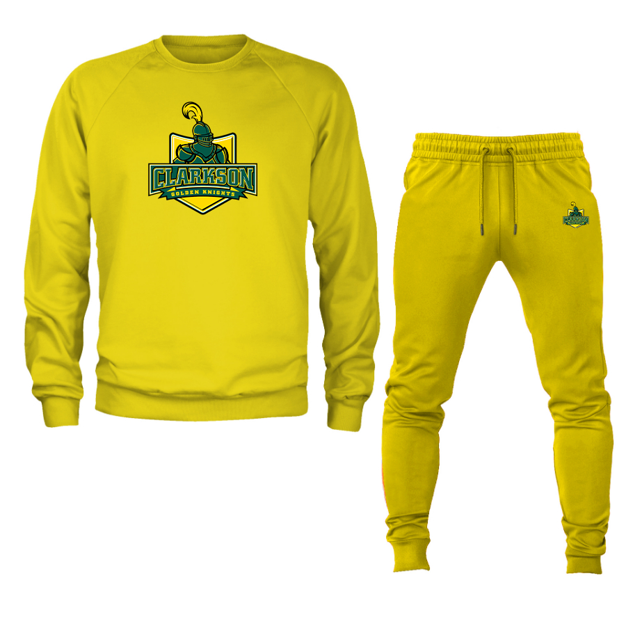 Men's Clarkson Golden Knights Crewneck Sweatshirt Joggers Suit