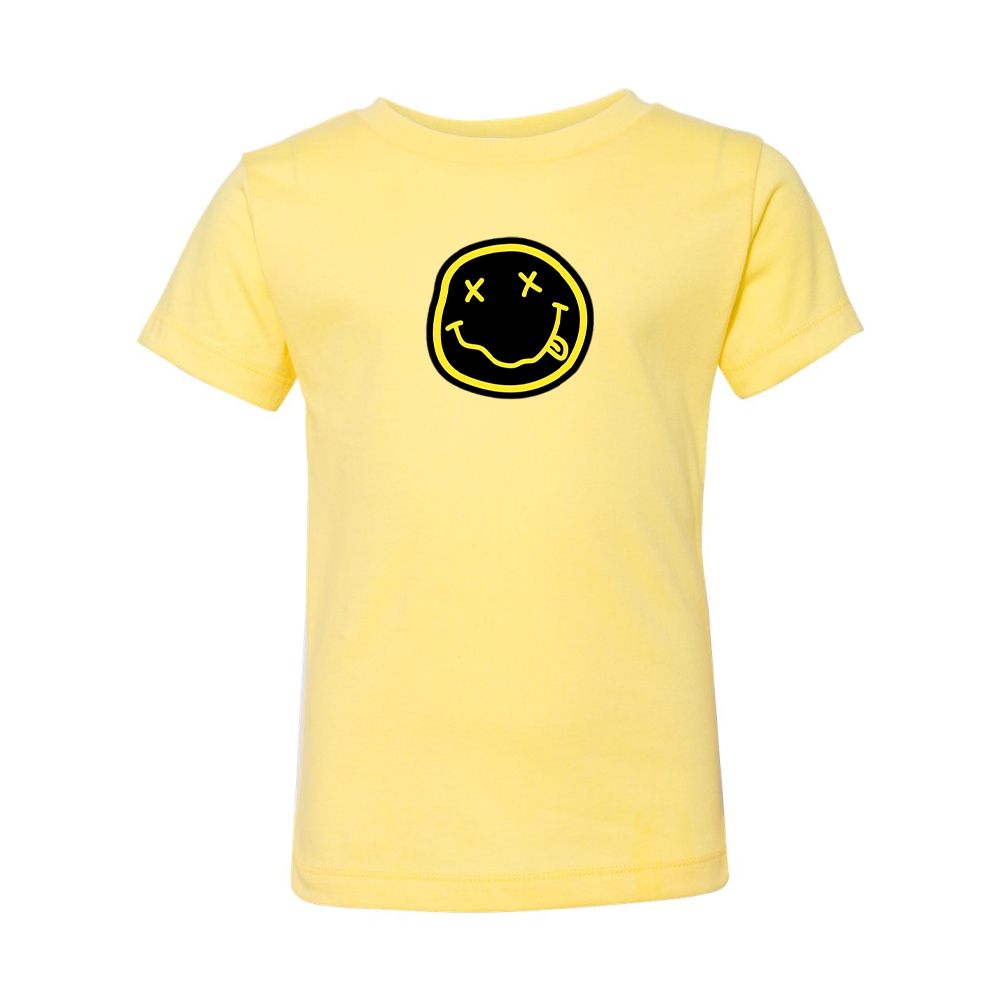 Nirvana Yellow and Black Face BELLA CANVAS Toddler Jersey Tee