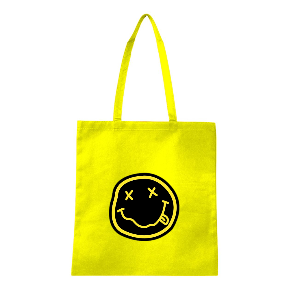 Nirvana Yellow and Black Face Q-Tees Non-Woven Tote