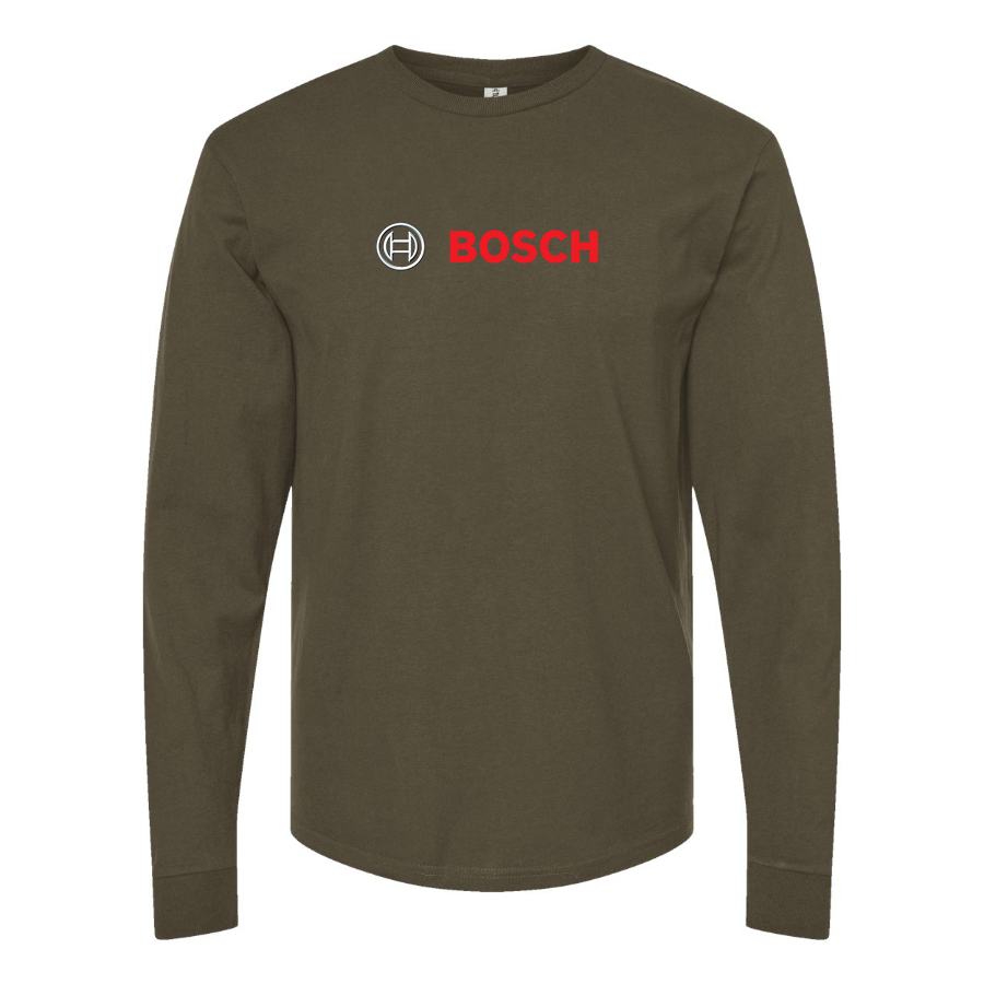 Men's Bosch Logo Cotton Long Sleeve T-Shirt