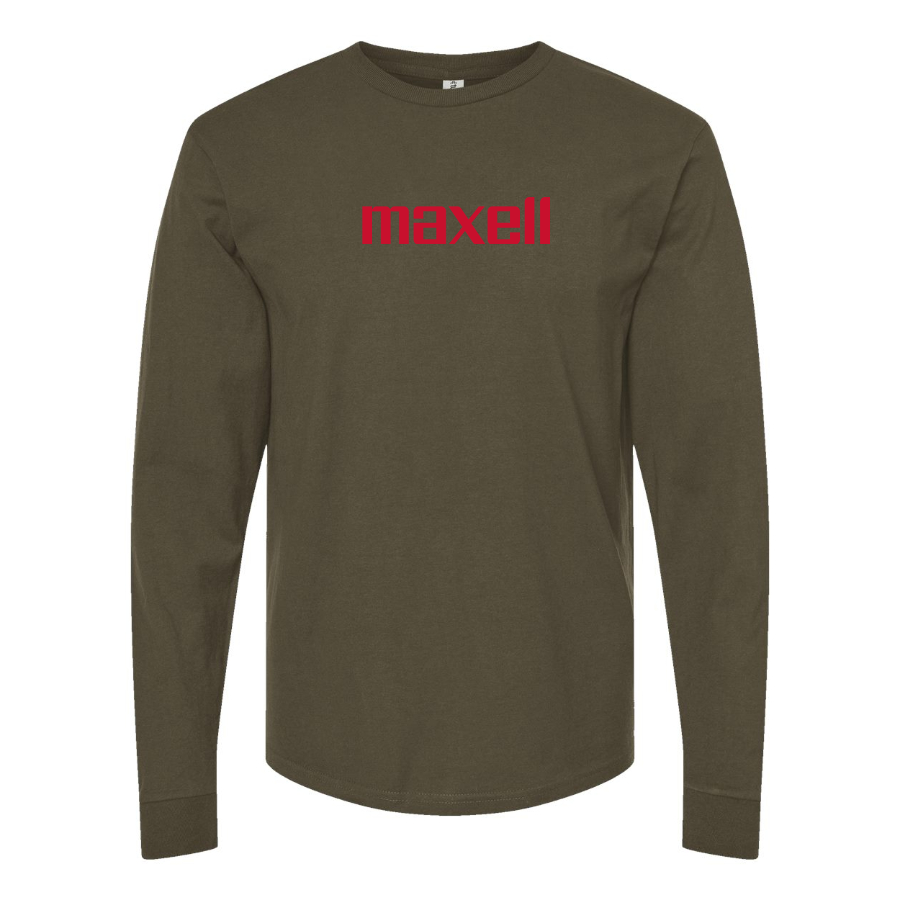 Men's Maxell Logo Cotton Long Sleeve T-Shirt