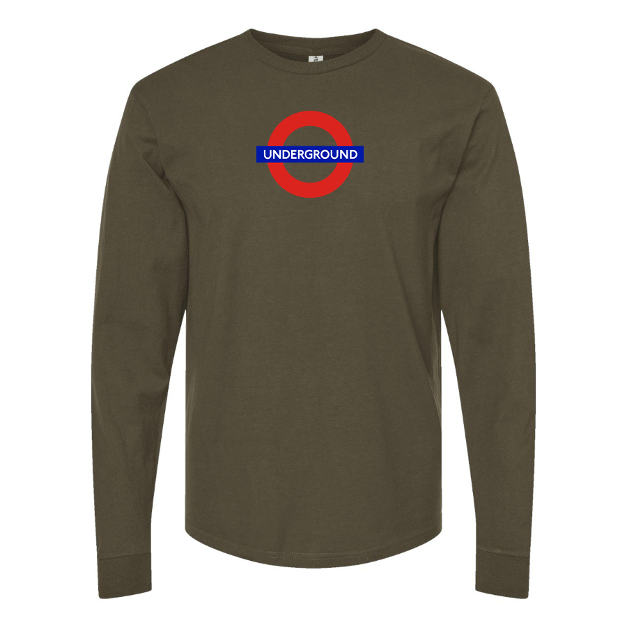 Men's London Tube Logo Cotton Long Sleeve T-Shirt