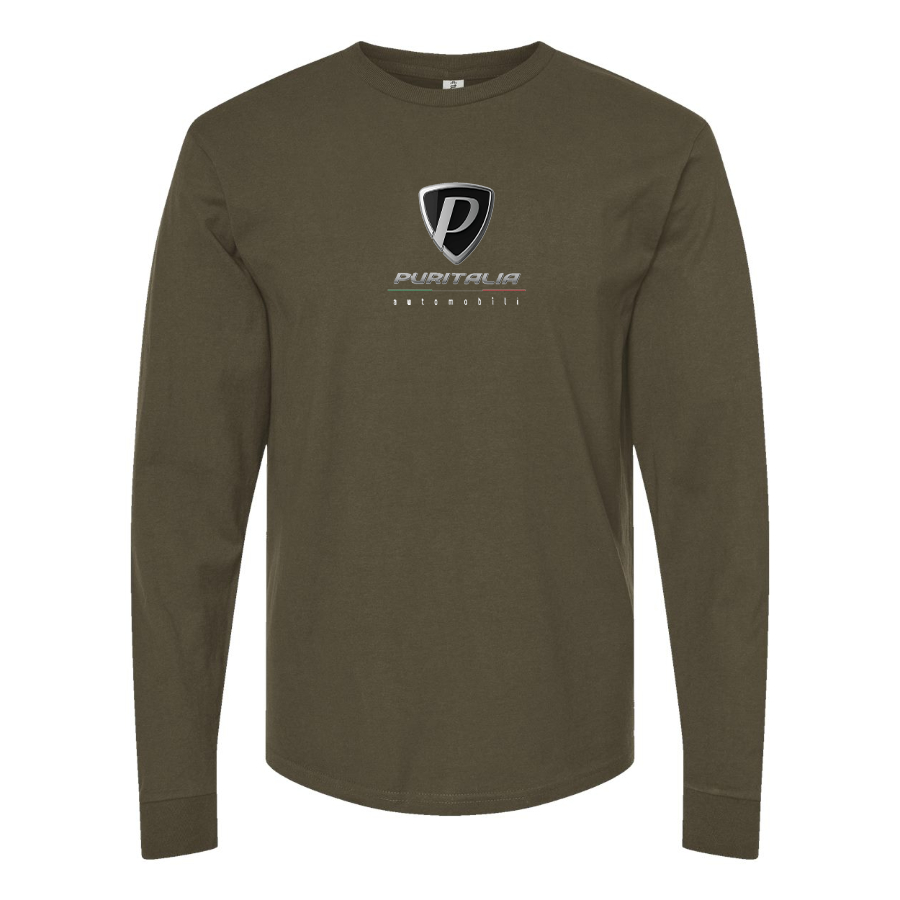 Men's Puritalia Automobili Logo Cotton Long Sleeve T-Shirt
