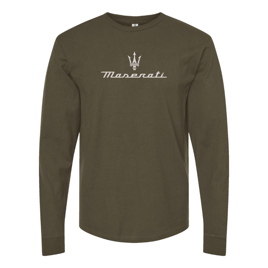 Men's Maserati Logo Cotton Long Sleeve T-Shirt