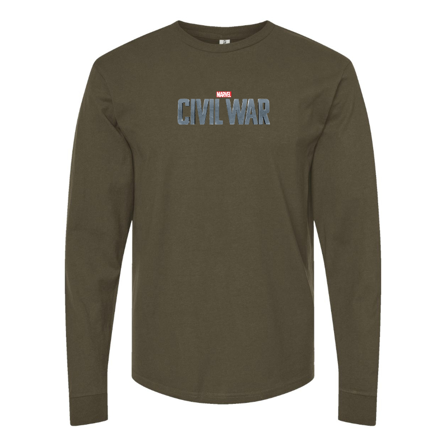 Men's Marvel Civil War Logo Cotton Long Sleeve T-Shirt