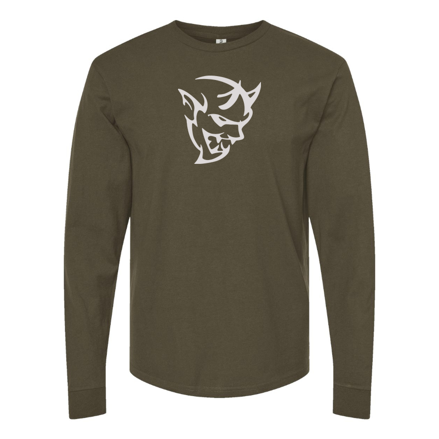 Men's Dodge Demon Logo Cotton Long Sleeve T-Shirt
