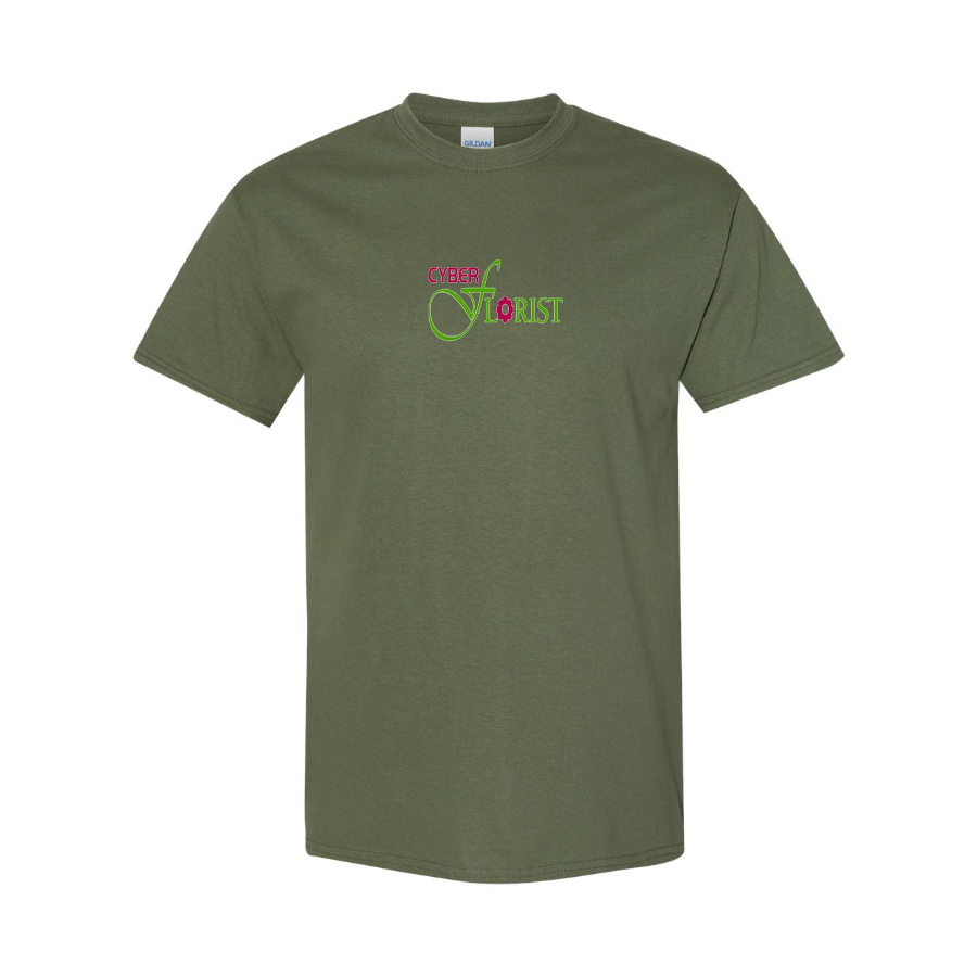 Men's Cyber Florist Logo Cotton T-Shirt