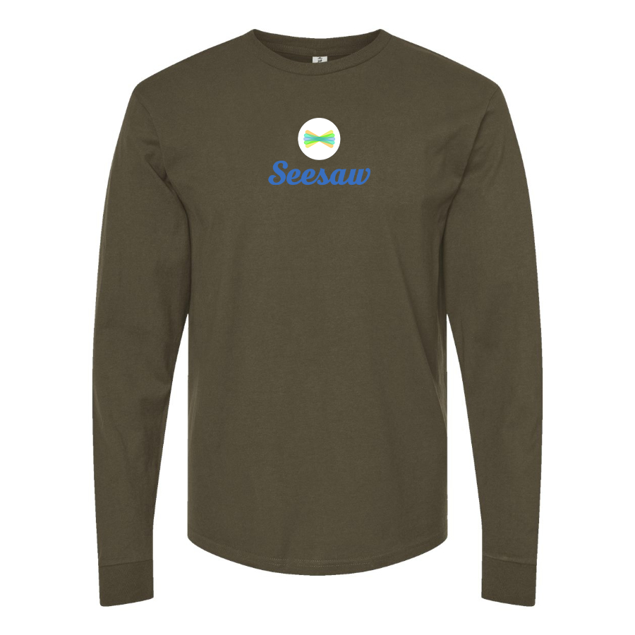 Men's Seesaw Logo Cotton Long Sleeve T-Shirt
